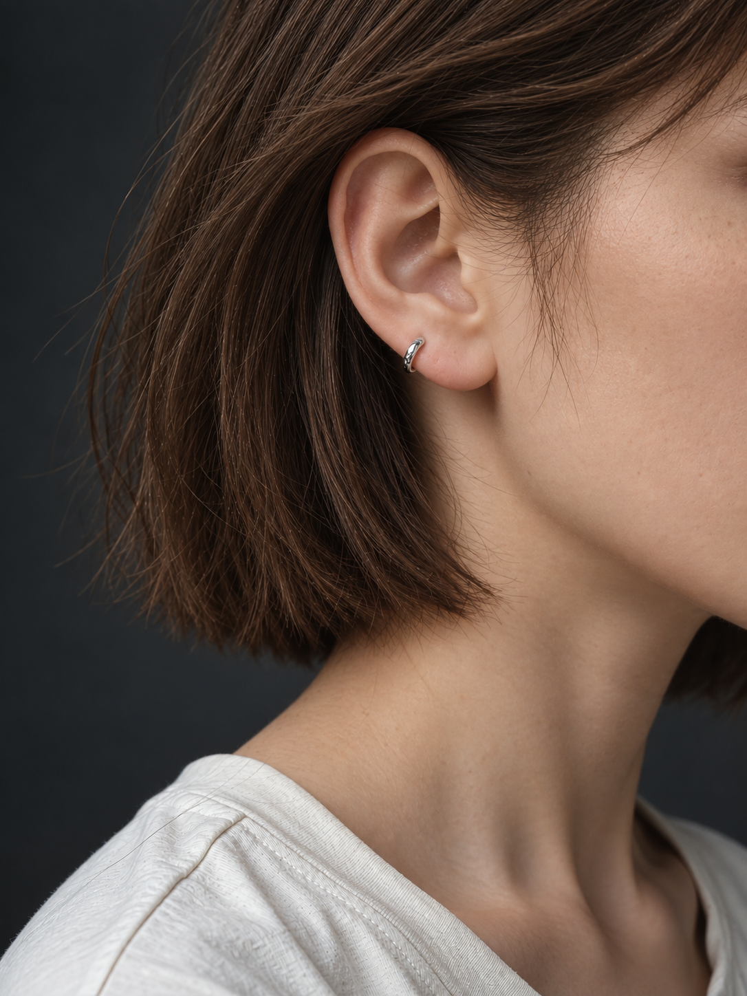 Mira Textured Huggie Hoop Earrings