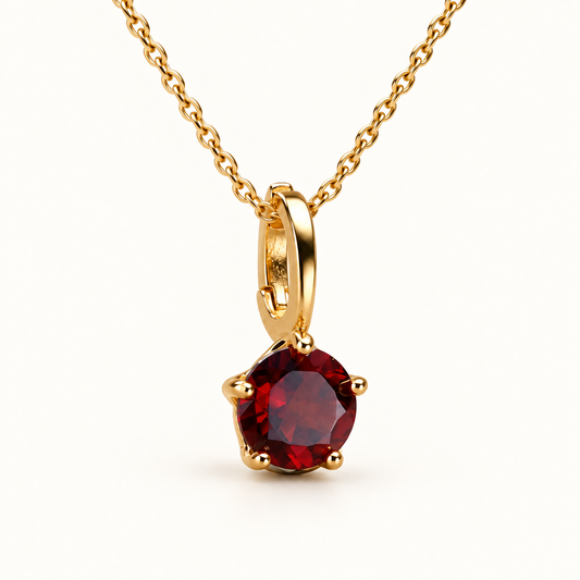 Solis Natural Gemstone Pendant Necklace in sterling silver — necklace product view 1