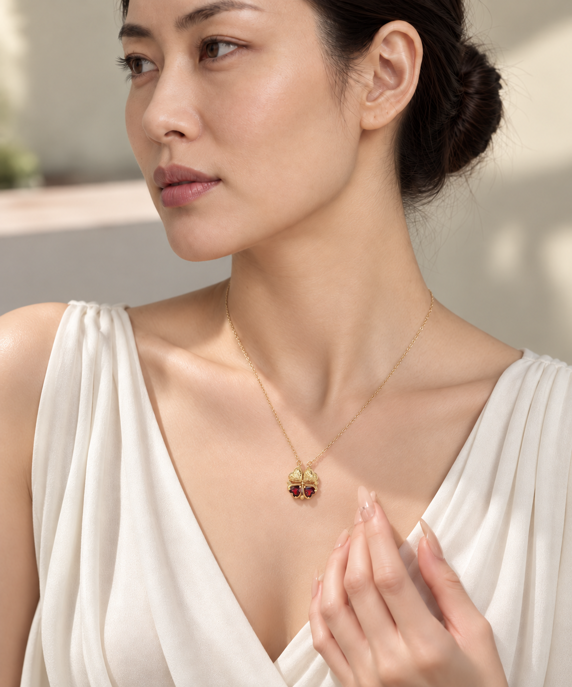 Kin Clover 2-in-1 Magnetic Gemstone Necklace