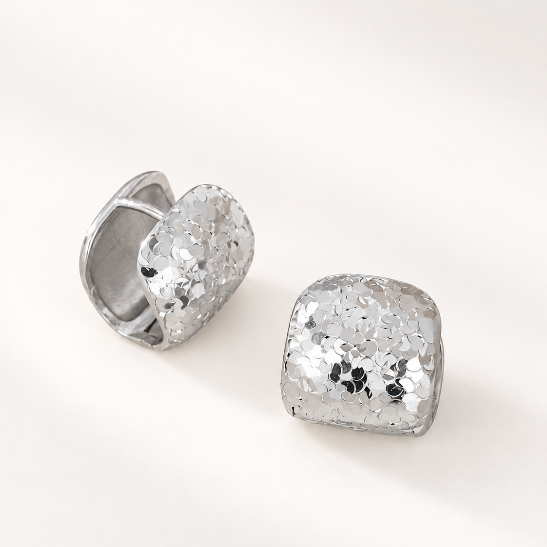 Soma Wide Hammered Hoop Earrings