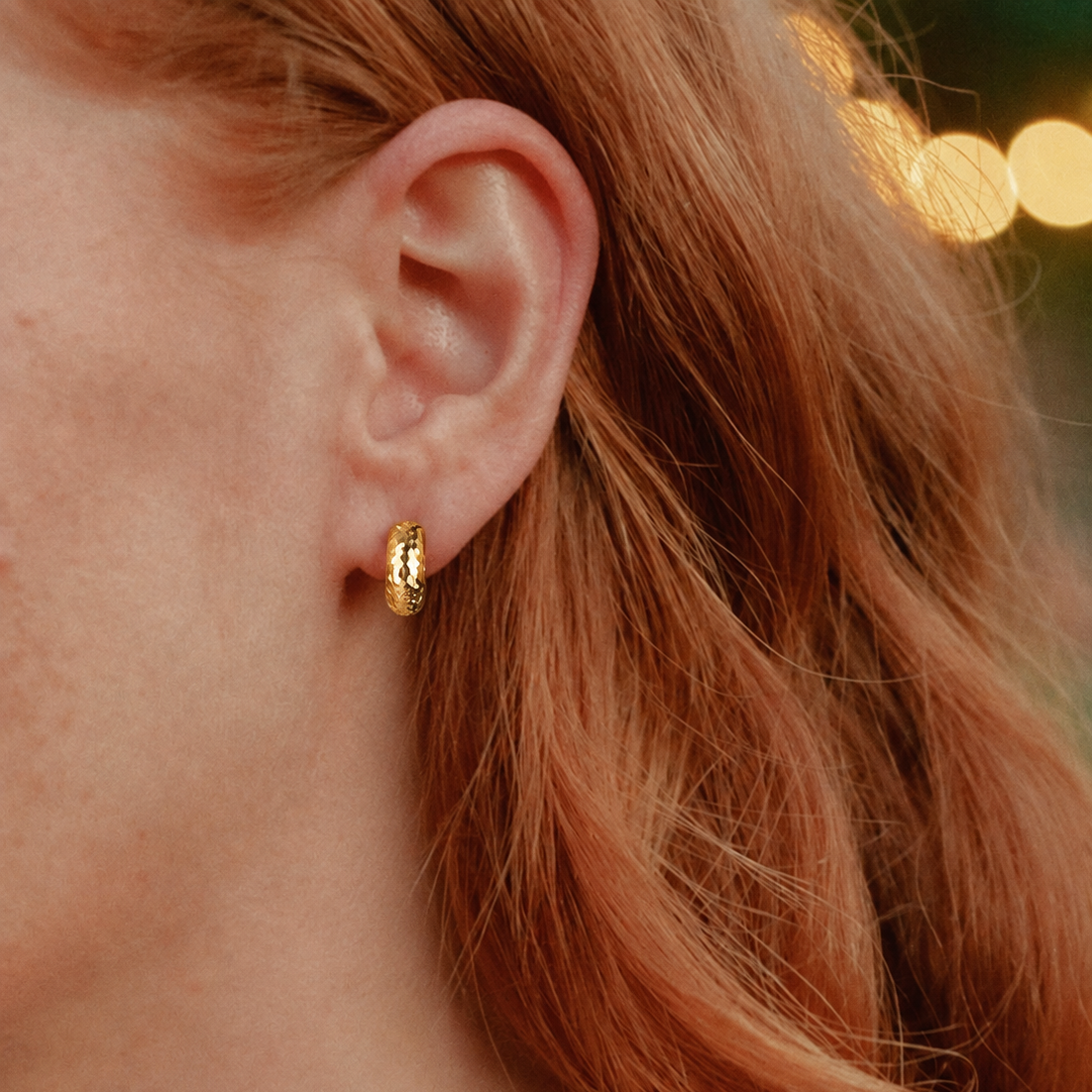 Lumen Hammered Hoop Earrings
