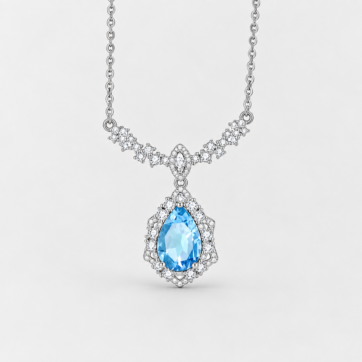 Vela Teardrop Crystal Necklace