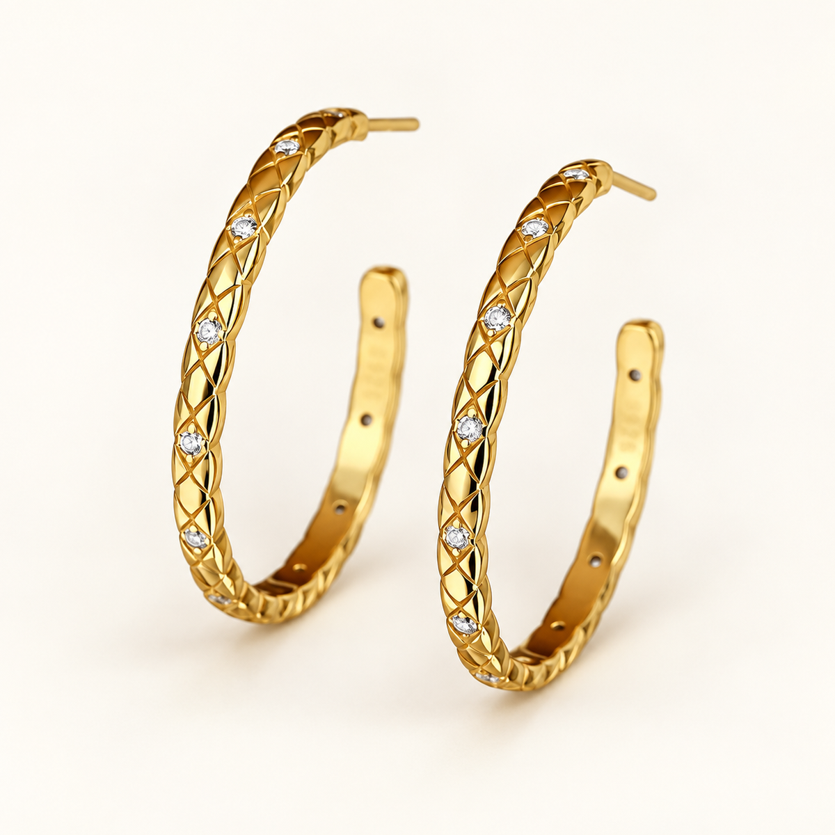 Linea Quilted C-Hoop Earrings