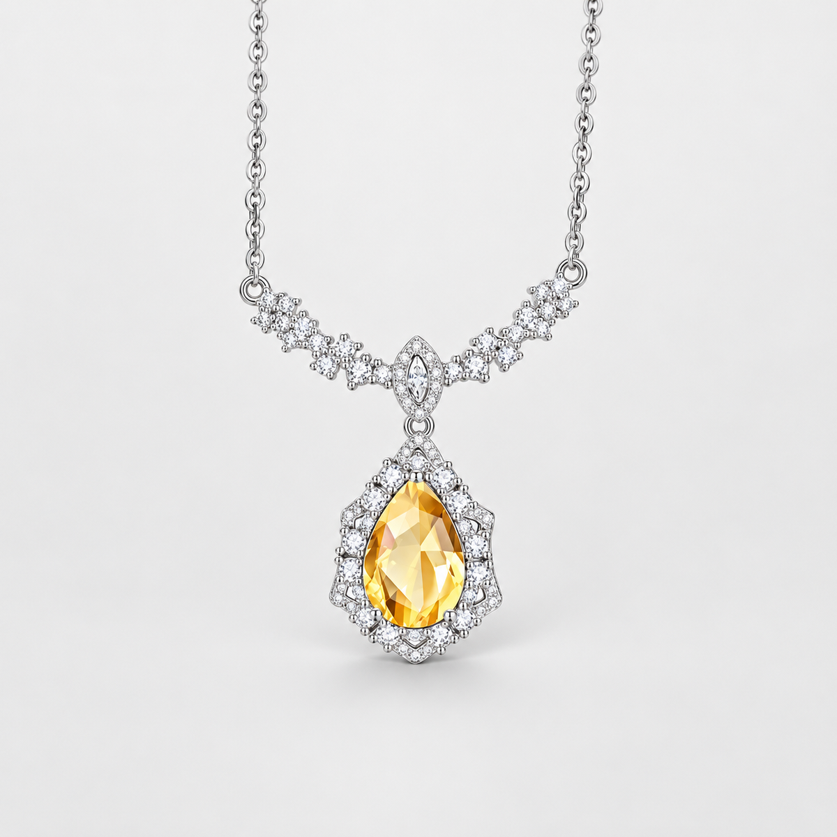 Vela Teardrop Crystal Necklace
