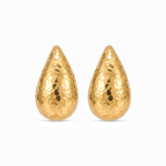 Nara Hammered Teardrop Stud Earrings in sterling silver — earring product view 1