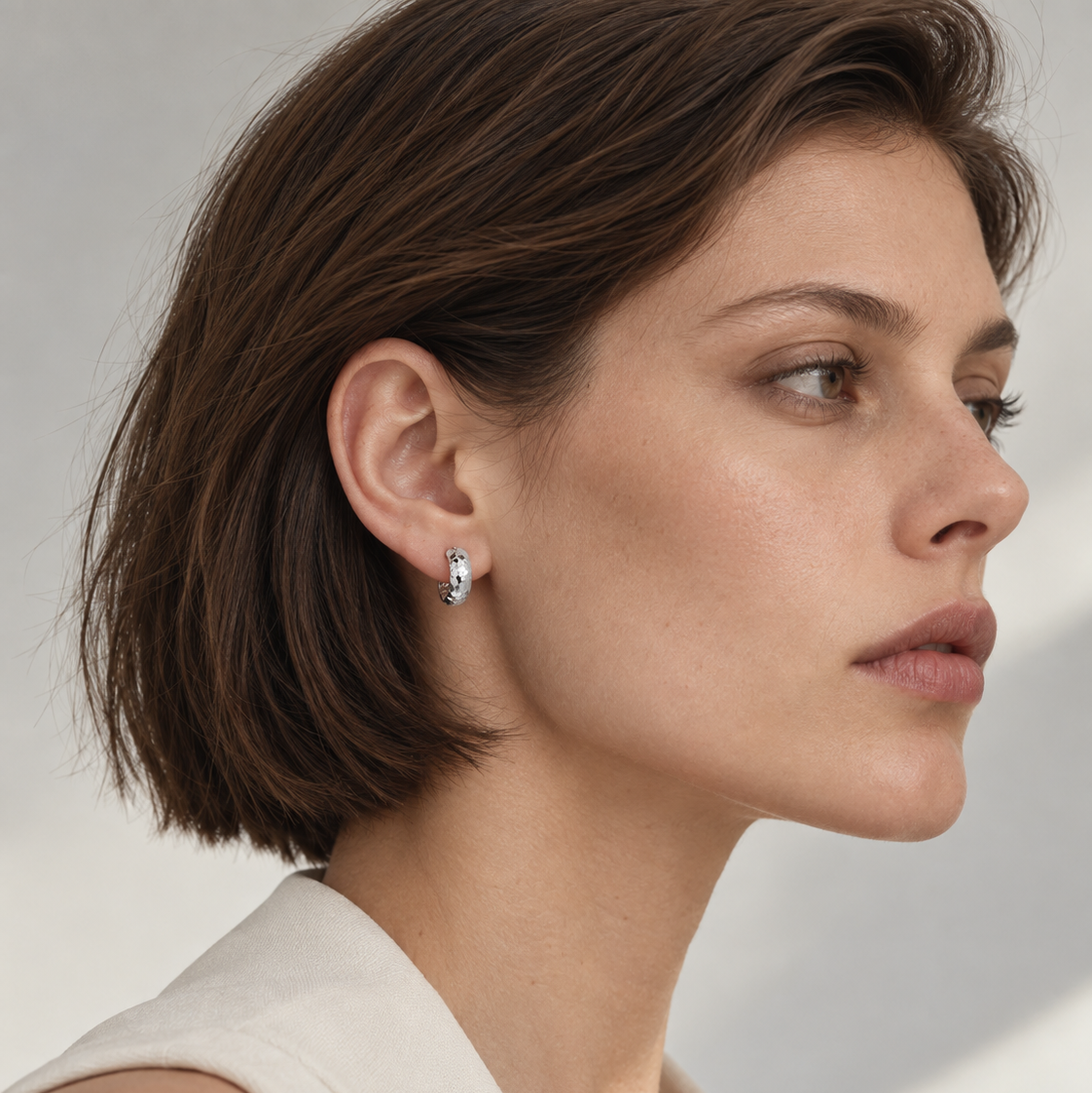 Lumen Hammered Hoop Earrings