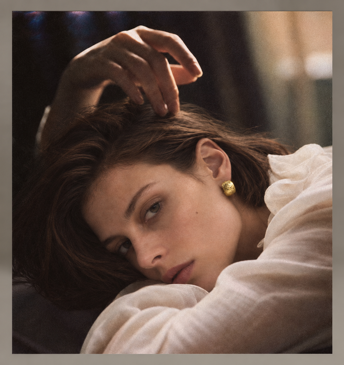 Soma Wide Hammered Hoop Earrings
