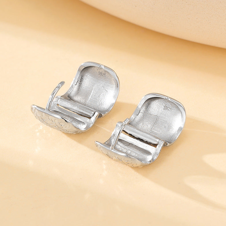 Soma Wide Hammered Hoop Earrings