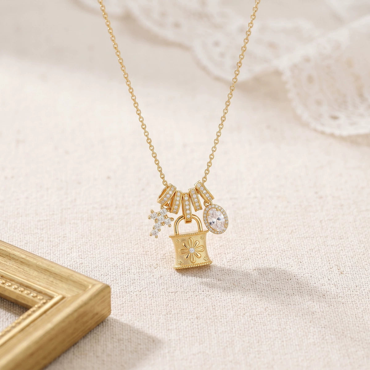 Keepsake Lock Charm Necklace