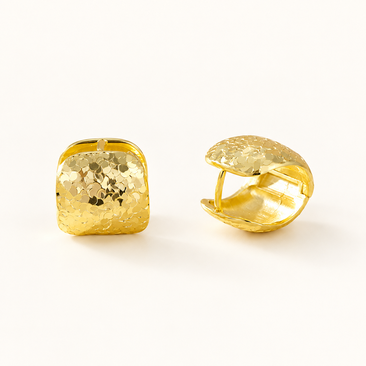 Soma Wide Hammered Hoop Earrings