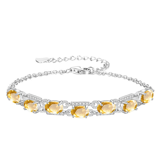 Vela Oval Gemstone Bracelet in sterling silver — 手链 product view 1