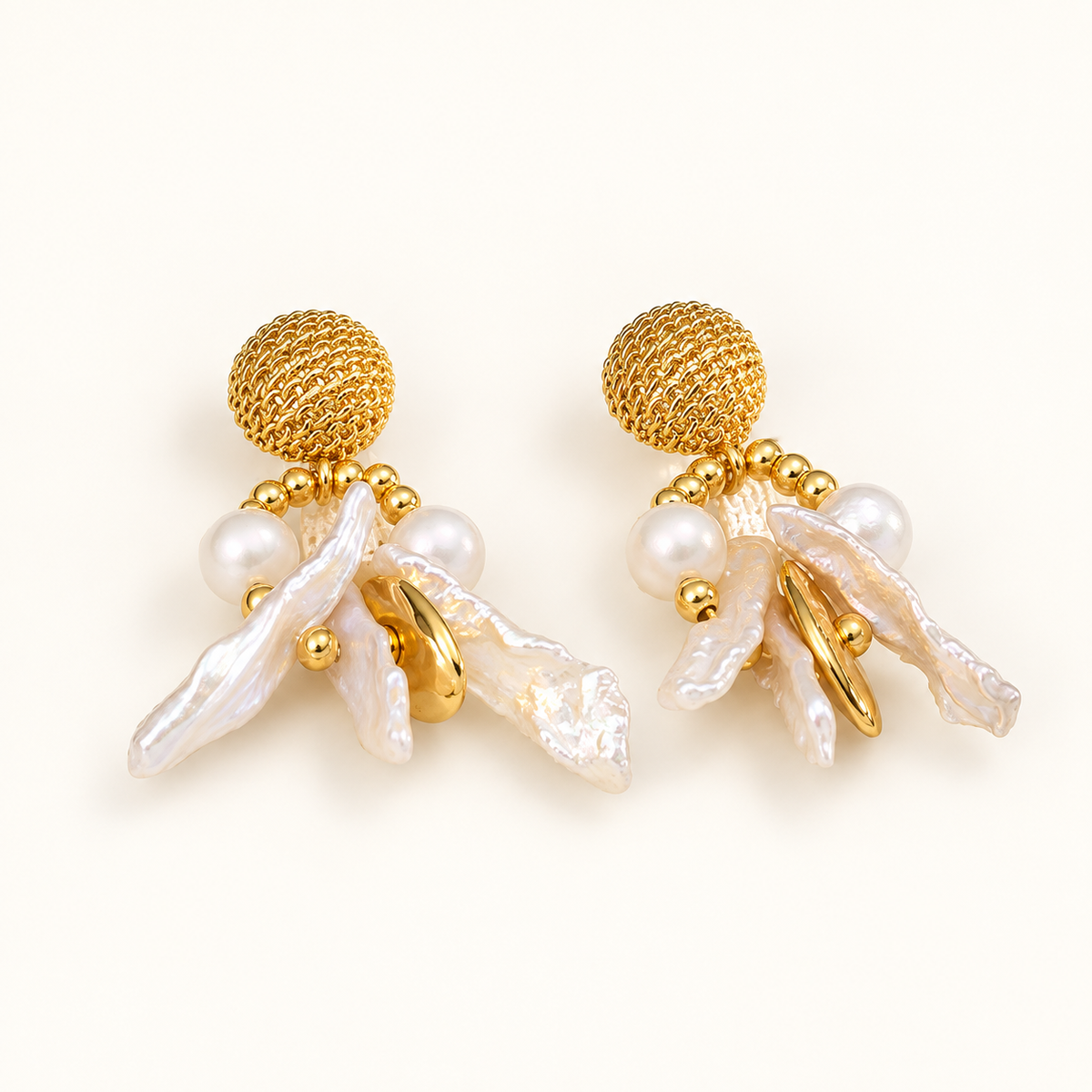 Sculptural Pearl Frame Earrings