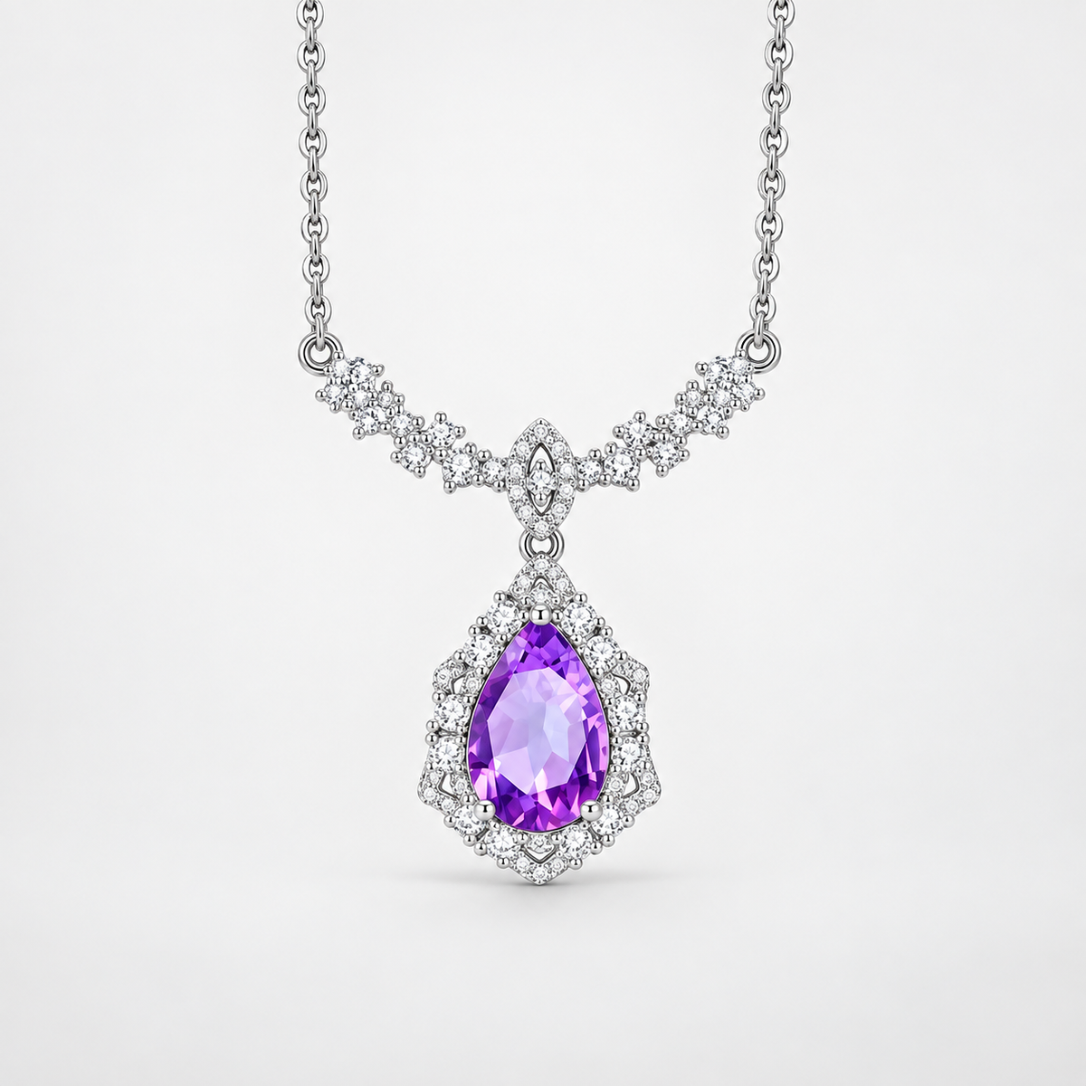 Vela Teardrop Crystal Necklace
