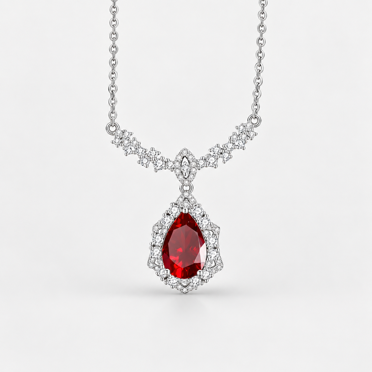 Vela Teardrop Crystal Necklace