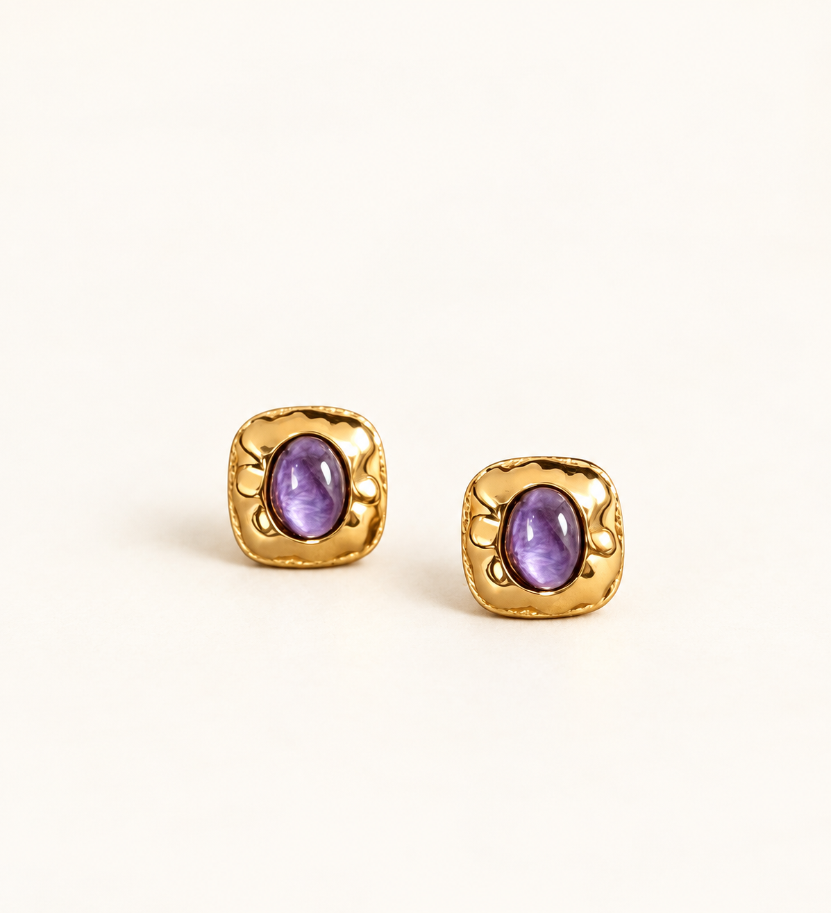 Amara Charoite Stud Earrings