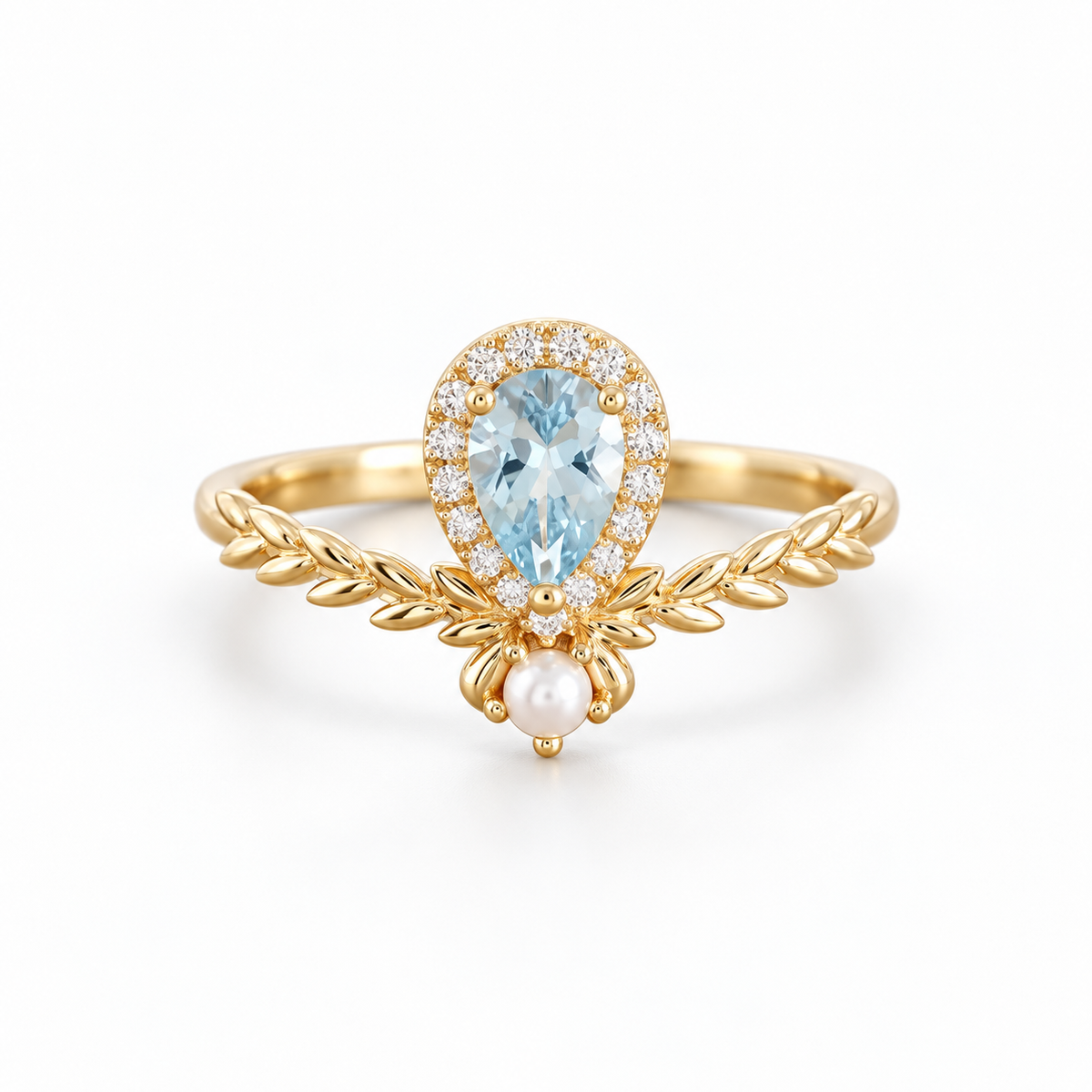 Eden Sky Blue Topaz Botanical Ring